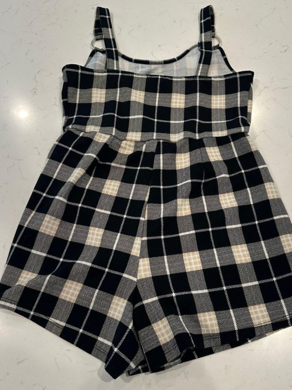 Womens Plaid Skort Romper